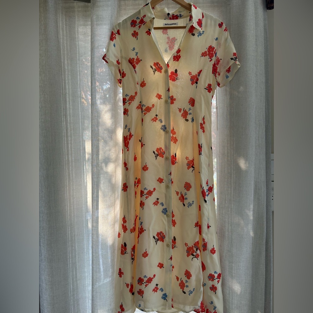 Floral Print Cream Dress
